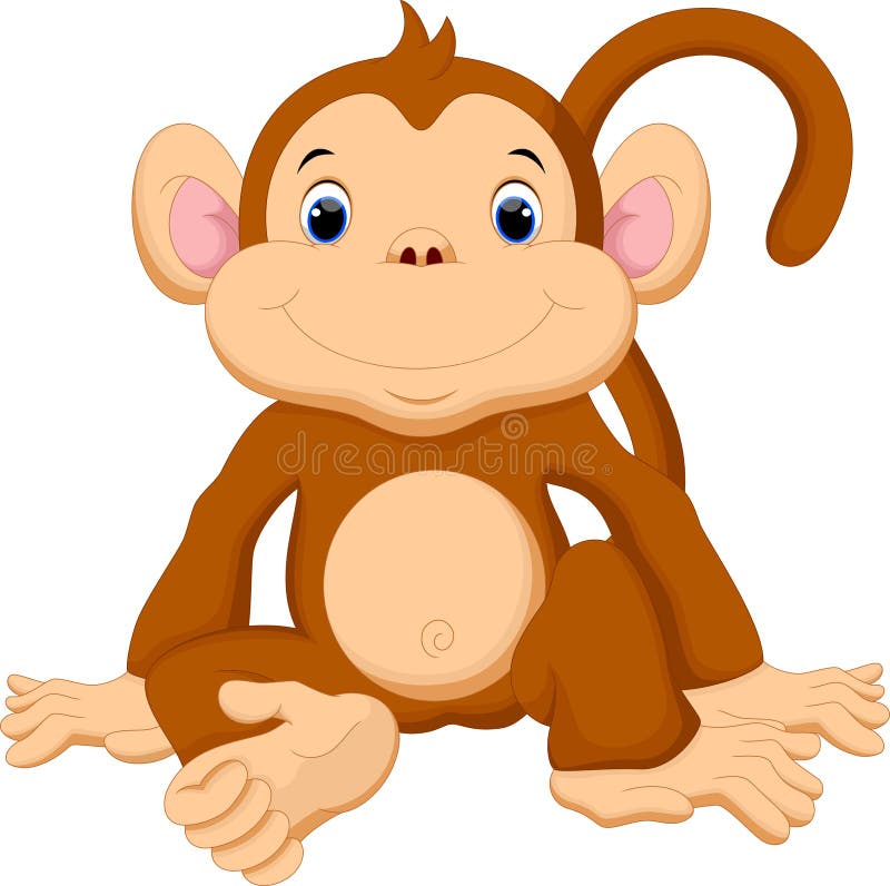 Cute monkey cartoon vector illustration
