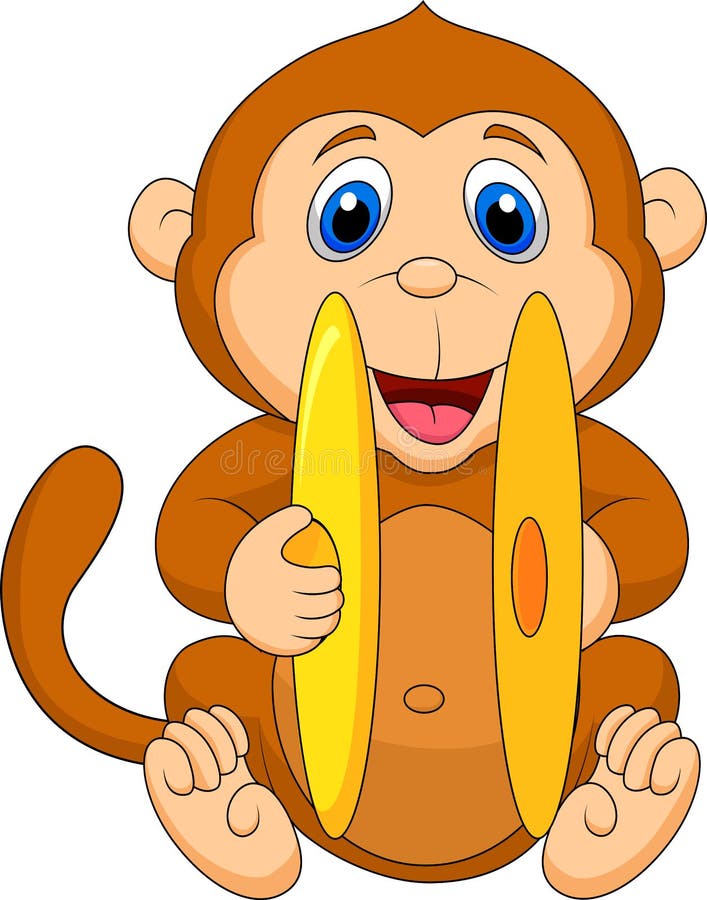 Cute monkey cartoon playing cymbal vector illustration