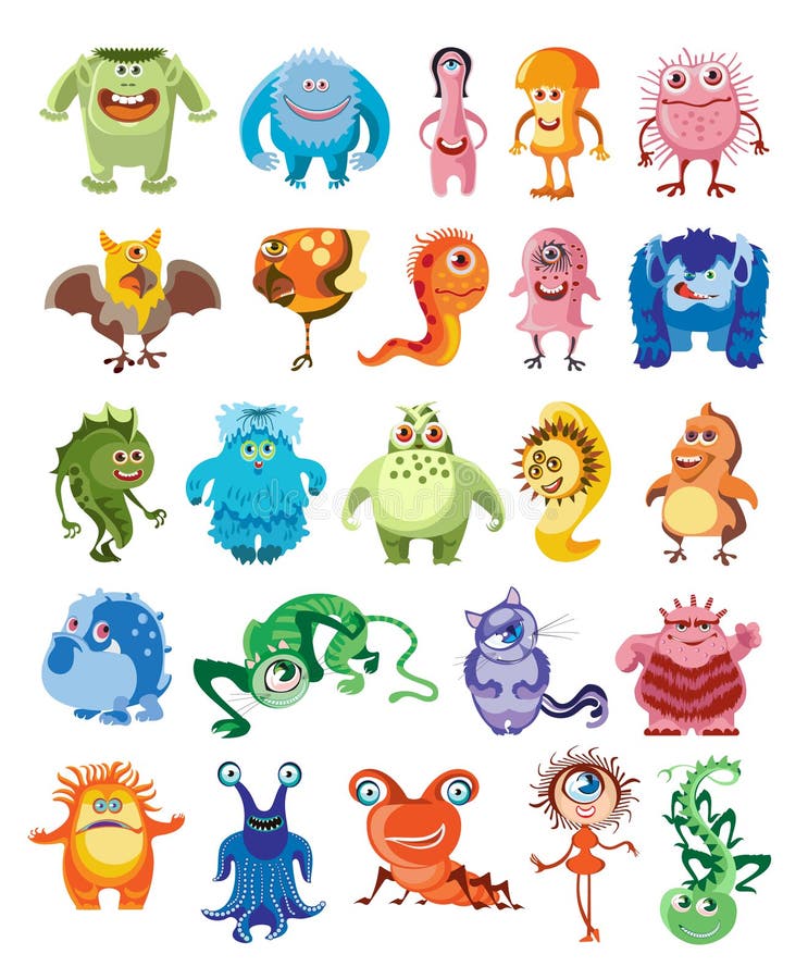 Cute monsters set