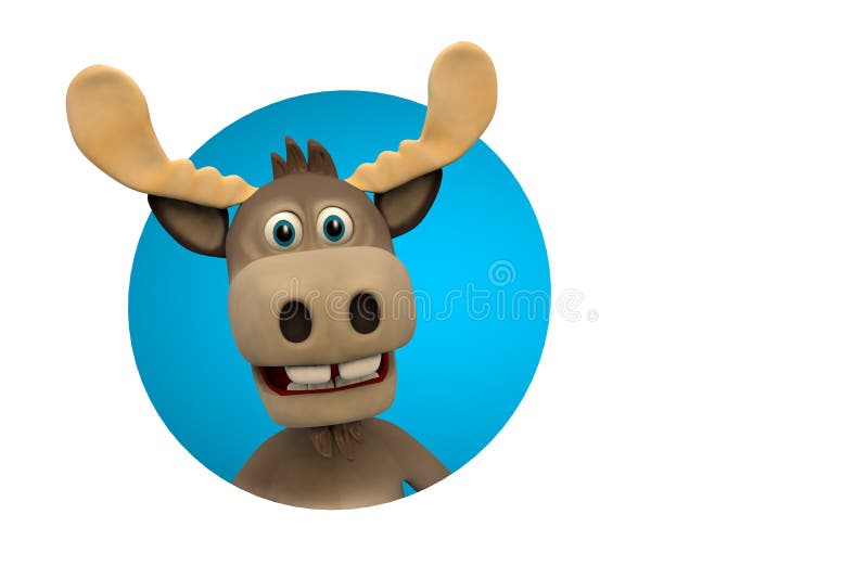 Cute Moose Cartoon Animal Zoo Forest Stock Illustration - Illustration of  mascot, isolated: 79303137