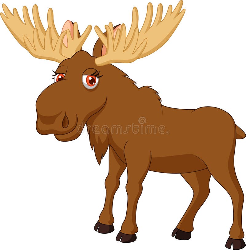 Cute moose cartoon stock vector. Illustration of comic 33992360