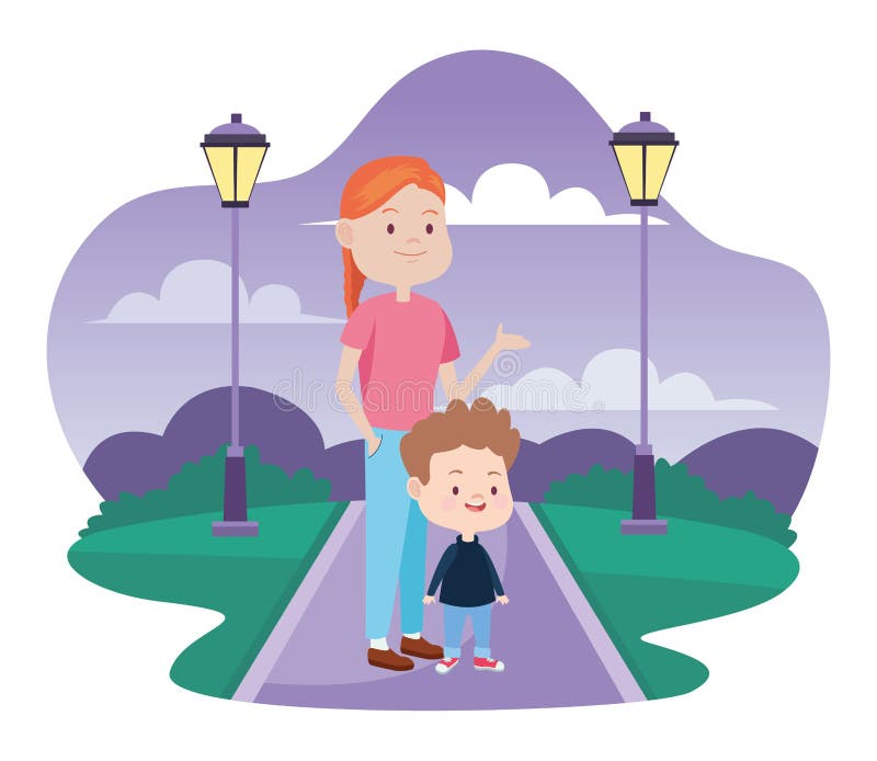 Mother Son Park Stock Illustrations 2 333 Mother Son Park Stock