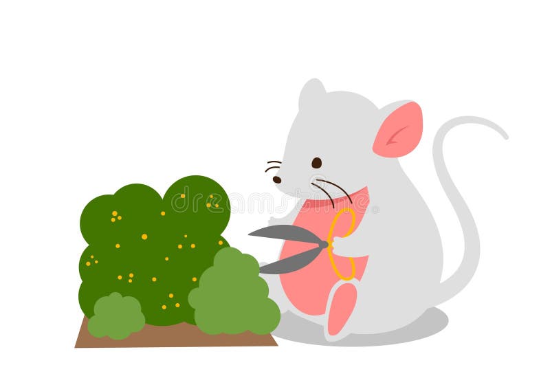 Mouses with cheese house in garden cartoon Vector Image