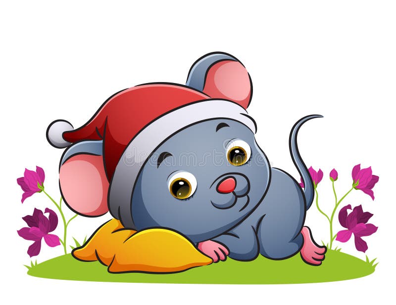 The Cute Mouse is Praying on the Yenpao Jar Stock Vector Illustration