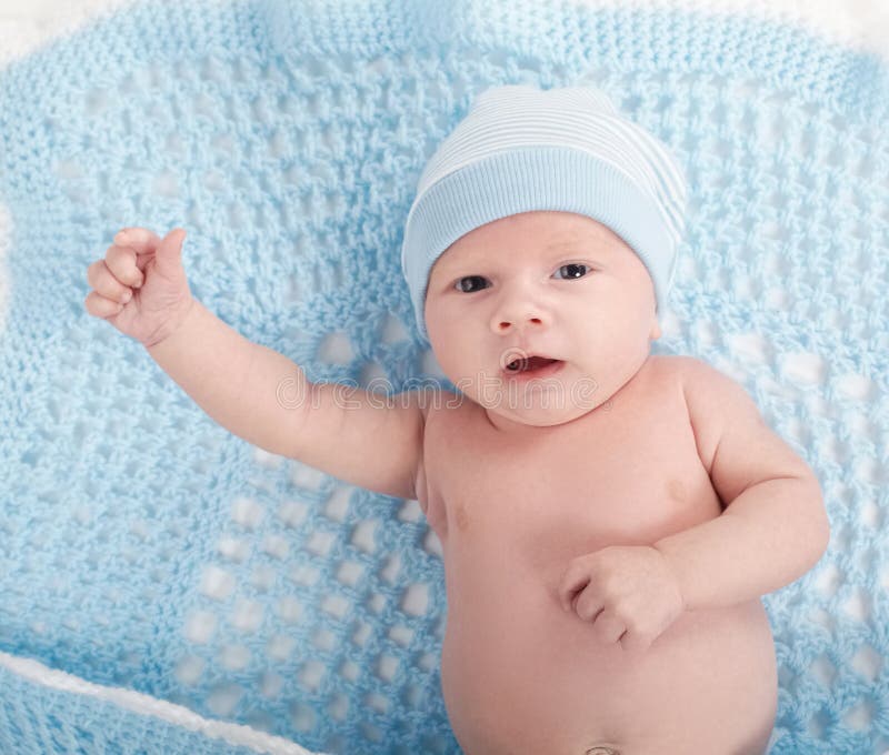 Cute Newborn Baby in the Blanket Stock Photo Image of newborn