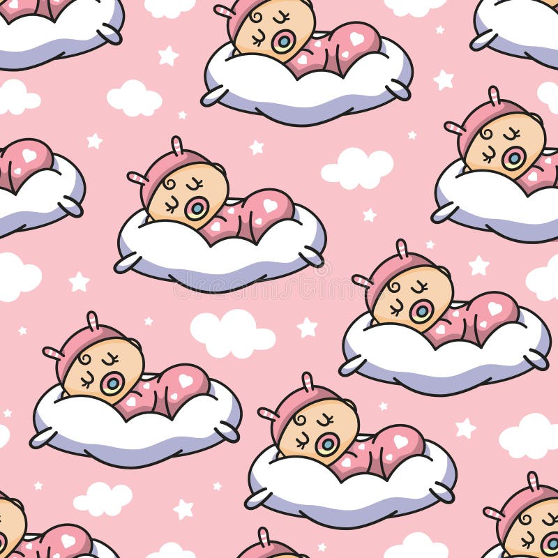 Newborn Sleeping Baby Girl and Boy in Swaddle, Blanket. Stock Vector