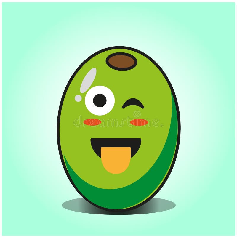 Cute Olive Cartoon Mascot Character Vector Design Stock Vector