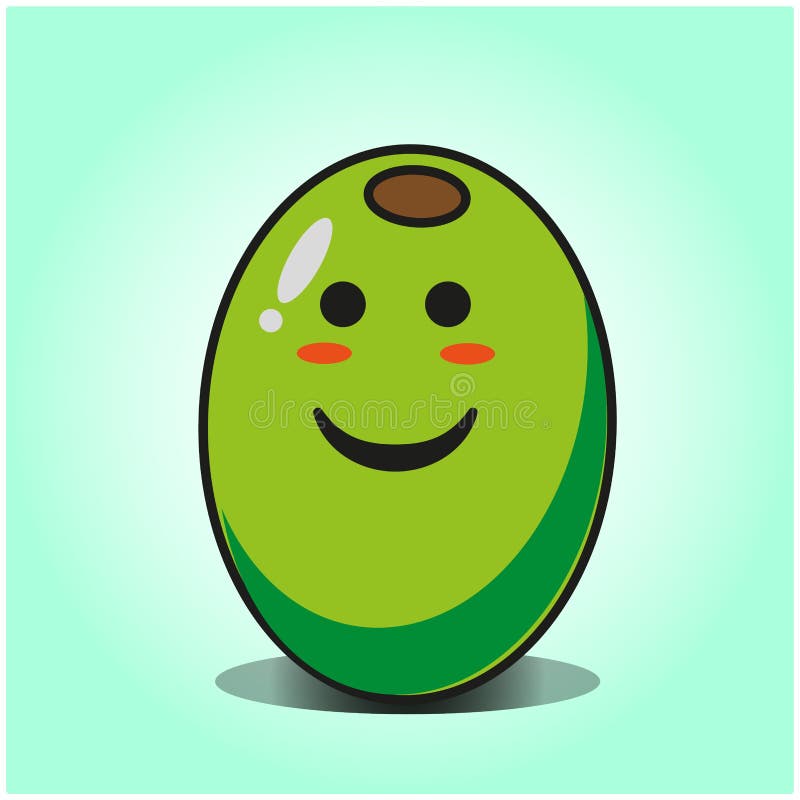 Cute Olive Cartoon Mascot Character Vector Design Stock Vector