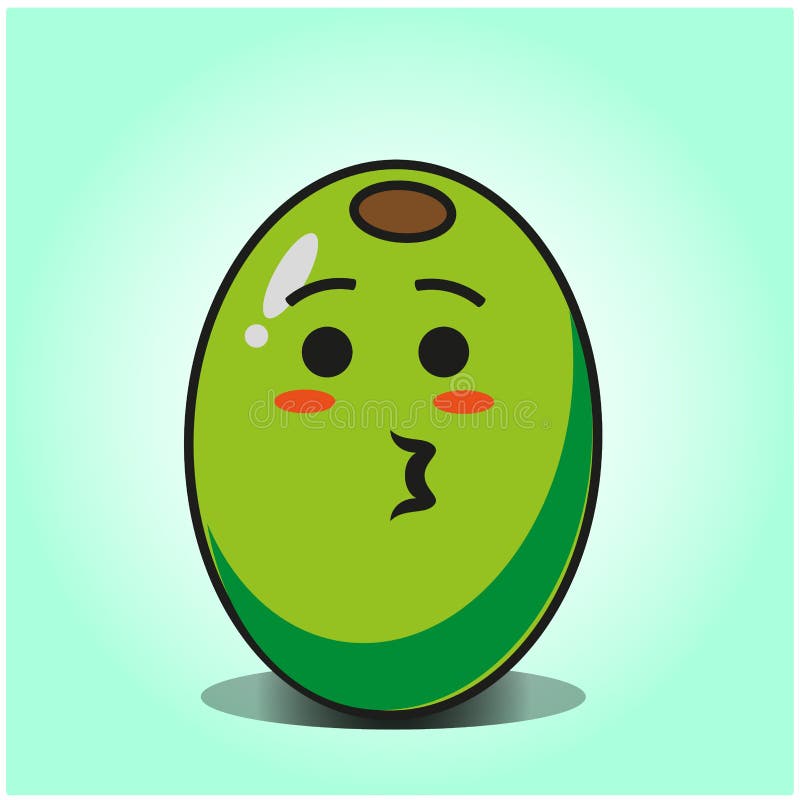 Cute Olive Cartoon Mascot Character Vector Design Stock Vector