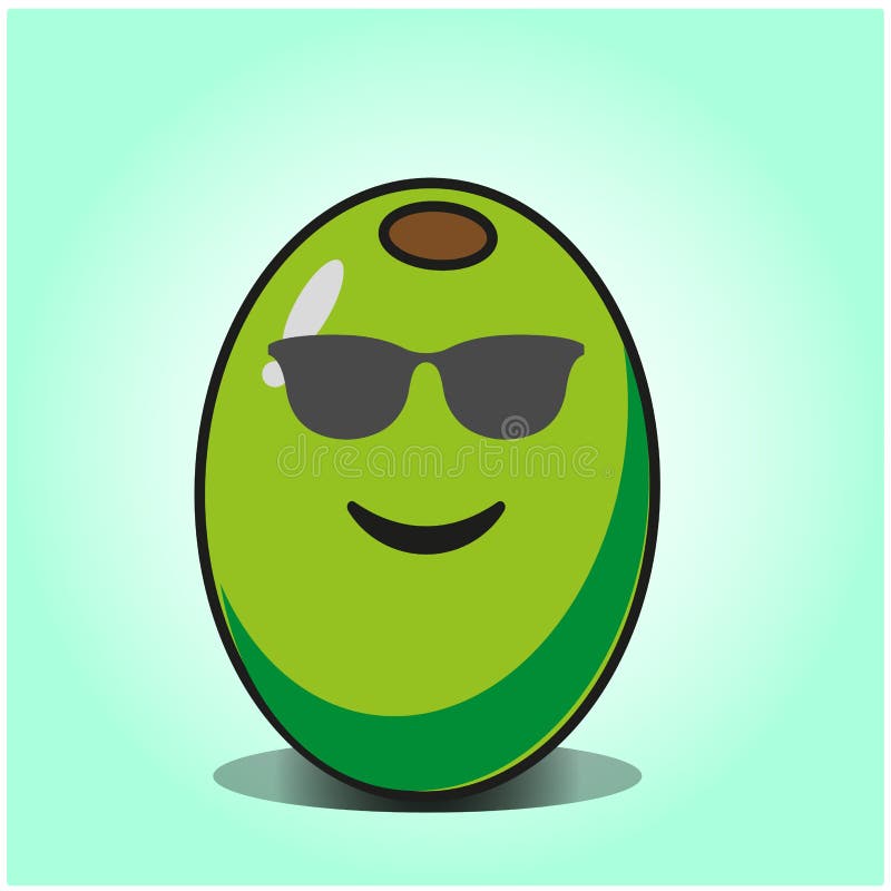 Cute Olive Cartoon Mascot Character Vector Design Stock Vector