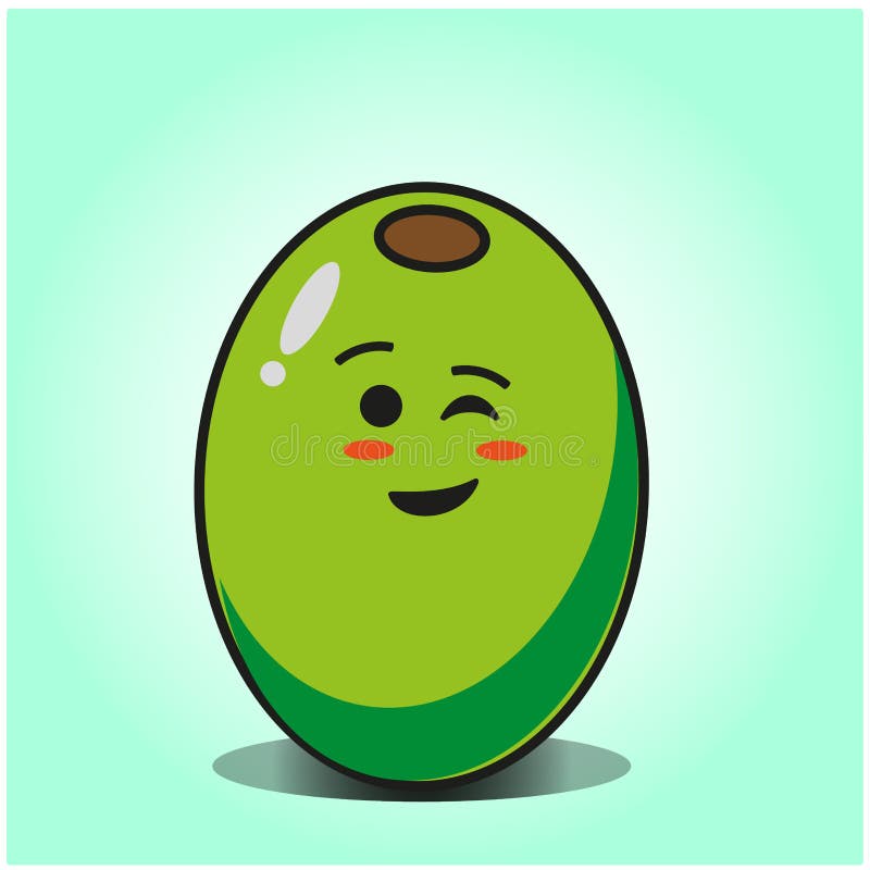 Cute Olive Cartoon Mascot Character Vector Design Stock Vector