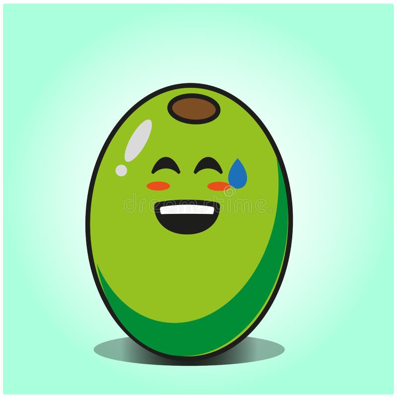 Cute Olive Cartoon Mascot Character Vector Design Stock Vector