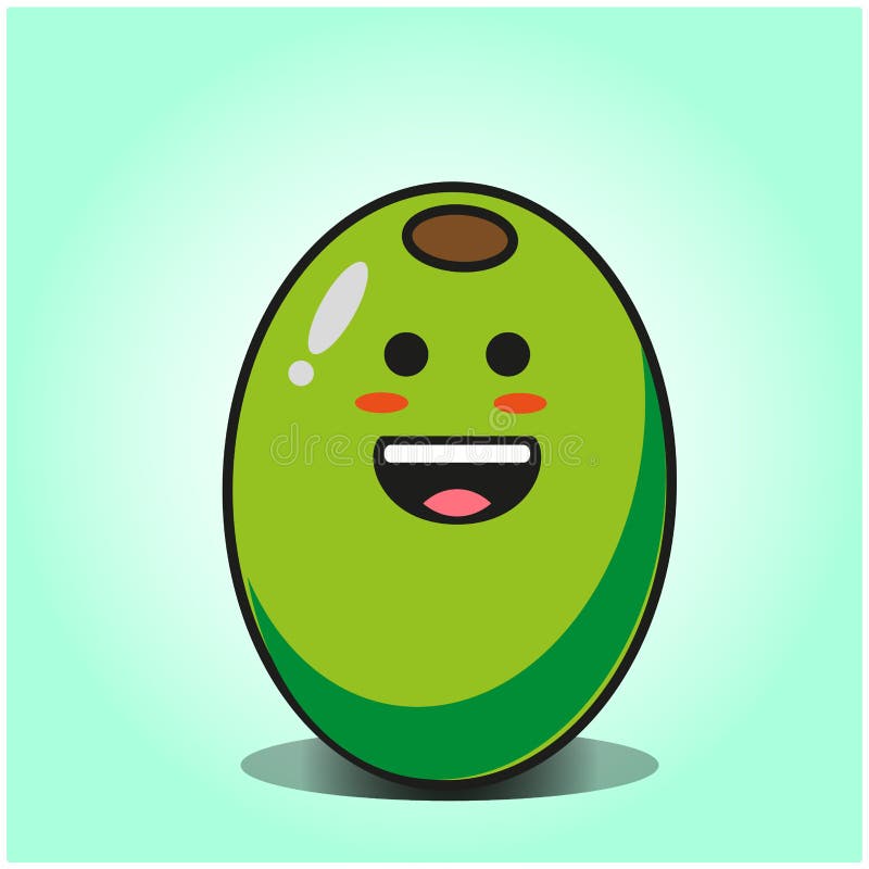 Cute Olive Cartoon Mascot Character Vector Design Stock Vector