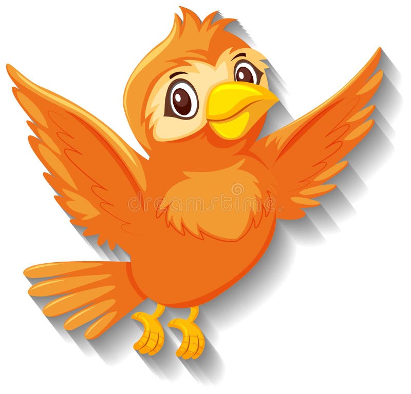 Cute Orange Bird Cartoon Character Stock Vector Illustration of