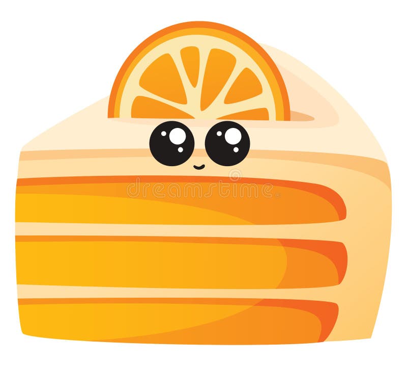 Cute Orange Cake, Illustration, Vector Stock Vector Illustration of