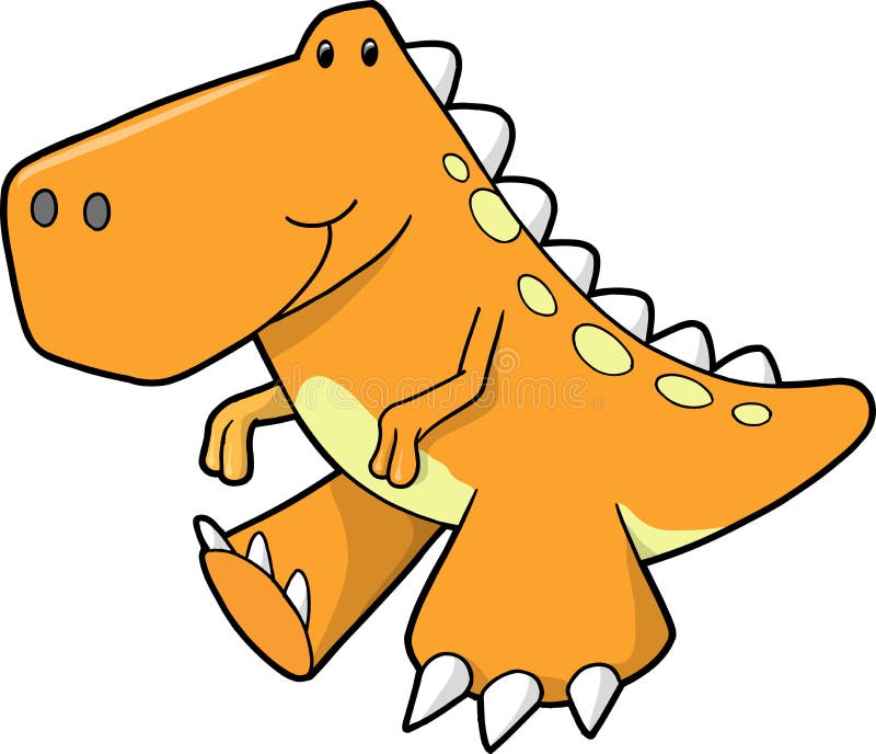 Cute Orange Dinosaur Vector Stock Vector Image 9205515