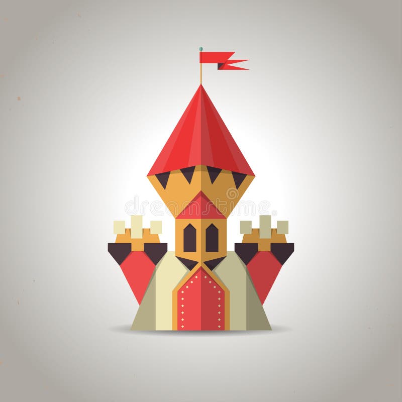 Cute origami castle from folded paper. Icon. royalty free illustration Cute origami castle from folded paper. Icon. royalty free illustration