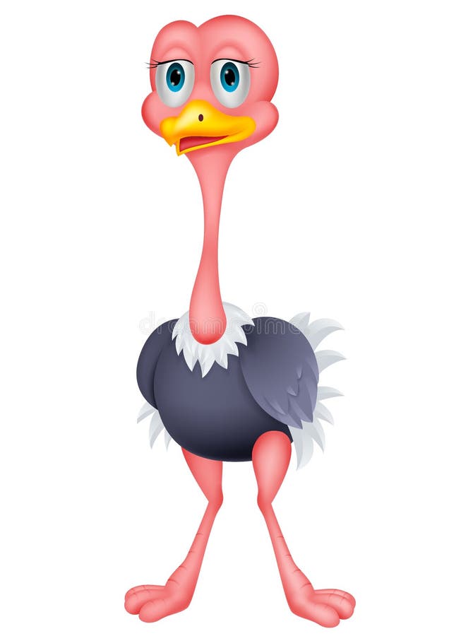 Cute ostrich cartoon stock vector. Illustration of black - 33231419