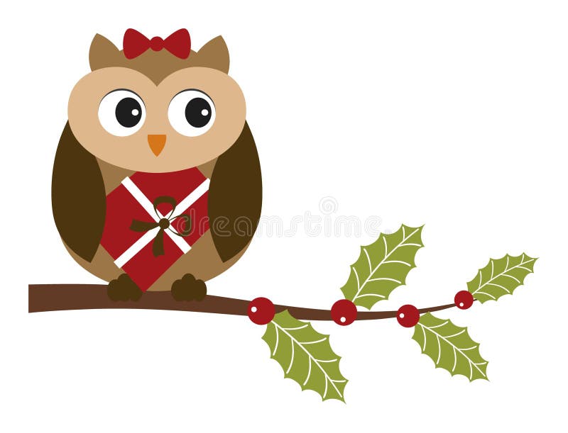 christmas tree owl clip art