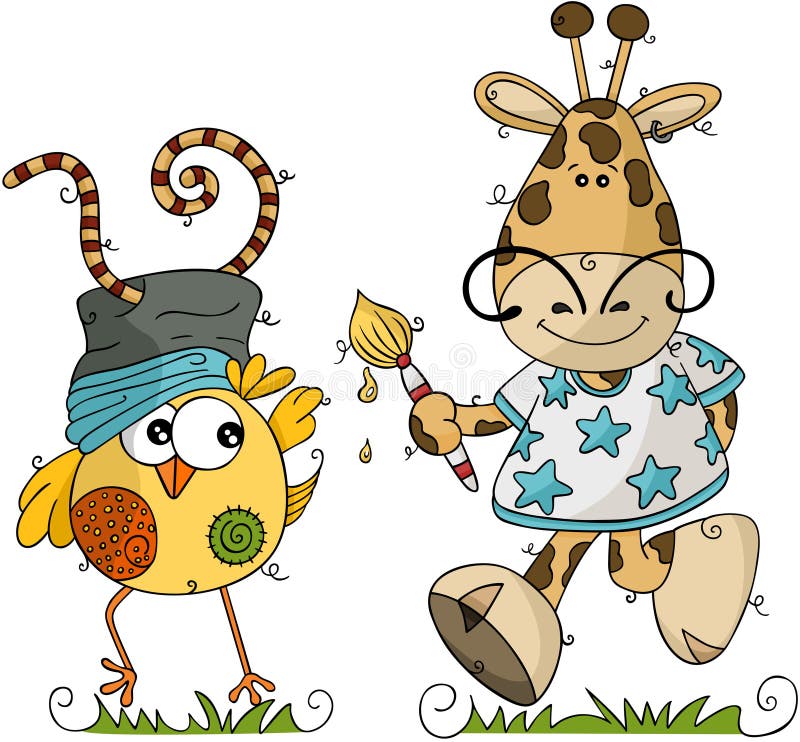 Giraffe Painter Stock Illustrations – 67 Giraffe Painter Stock