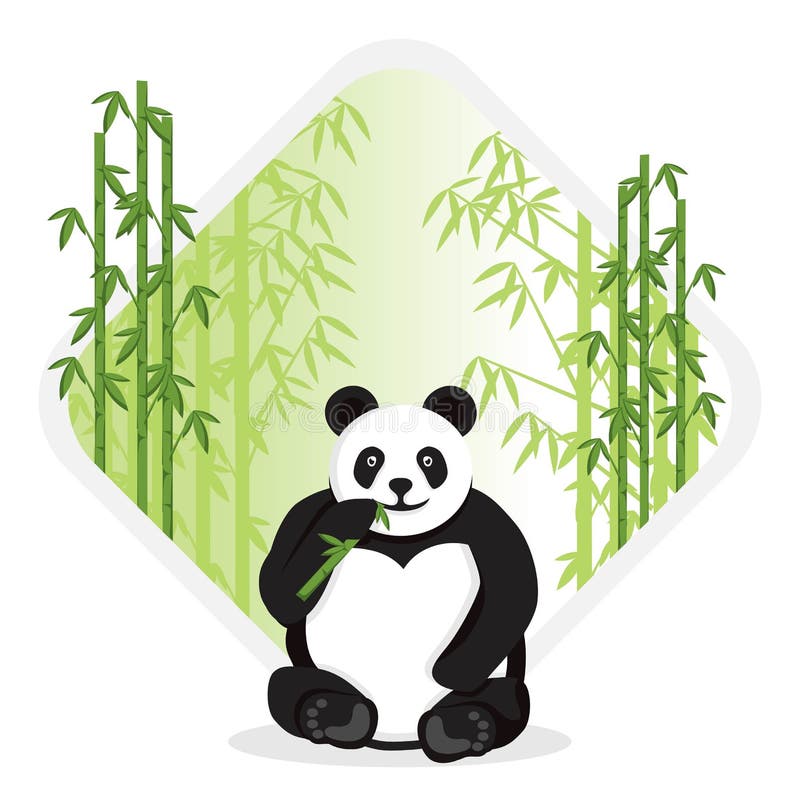 Premium Vector, Cute panda good posing