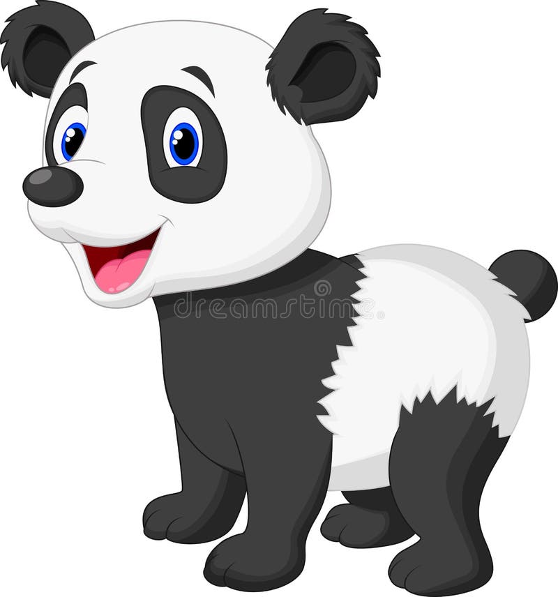 Cute panda bear cartoon vector illustration