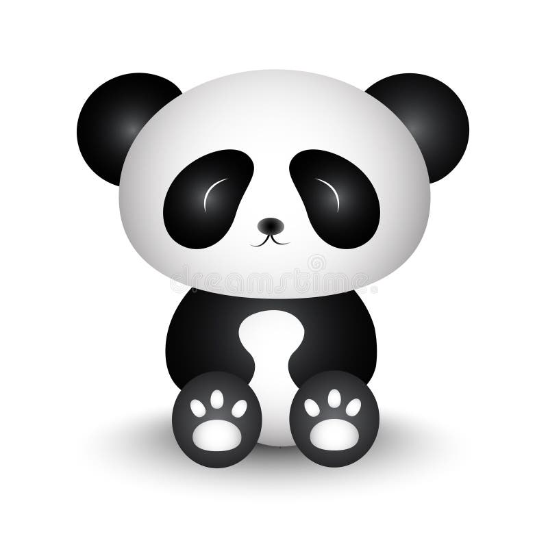 Cute Panda Cartoon Sitting with His Body in Front Stock Vector -  Illustration of character, east: 54175414