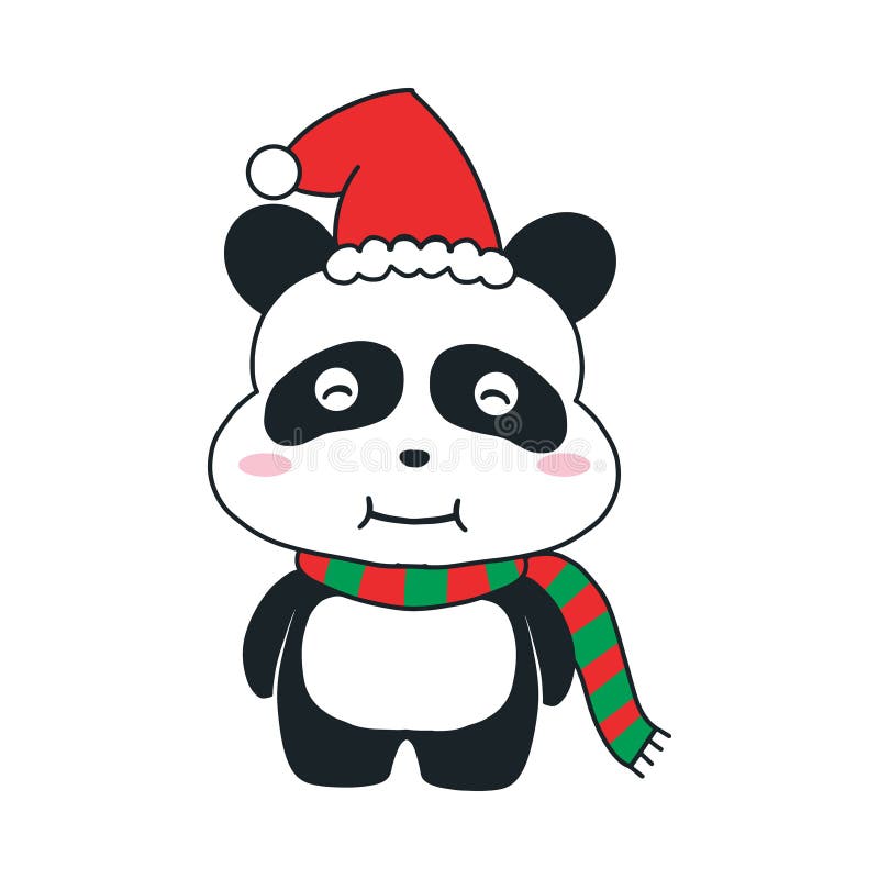 Panda Christmas Card stock vector. Illustration of china - 33042976