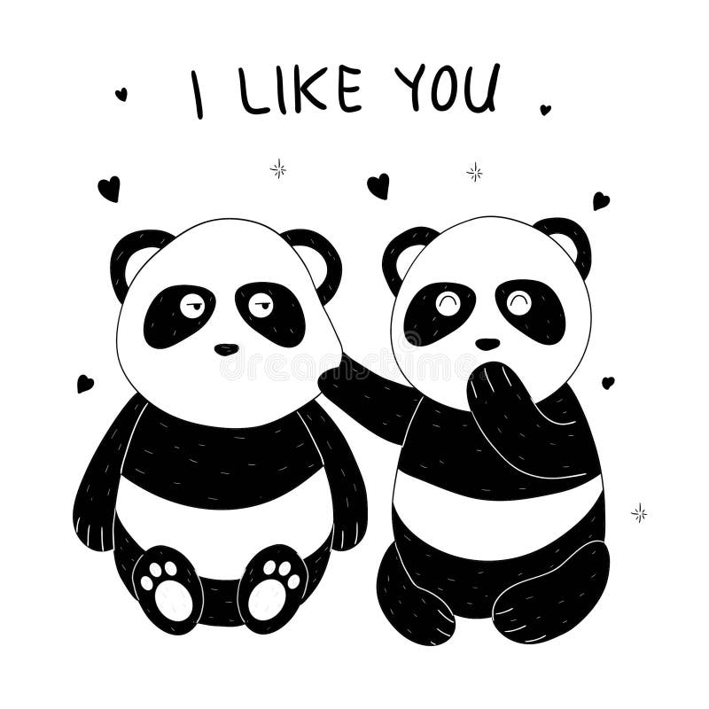 Cute panda hand drawn vector illustration Cute panda hand drawn vector illustration