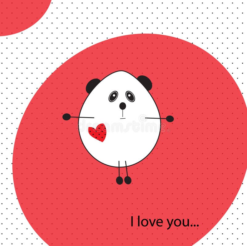 Cute panda in love royalty free illustration