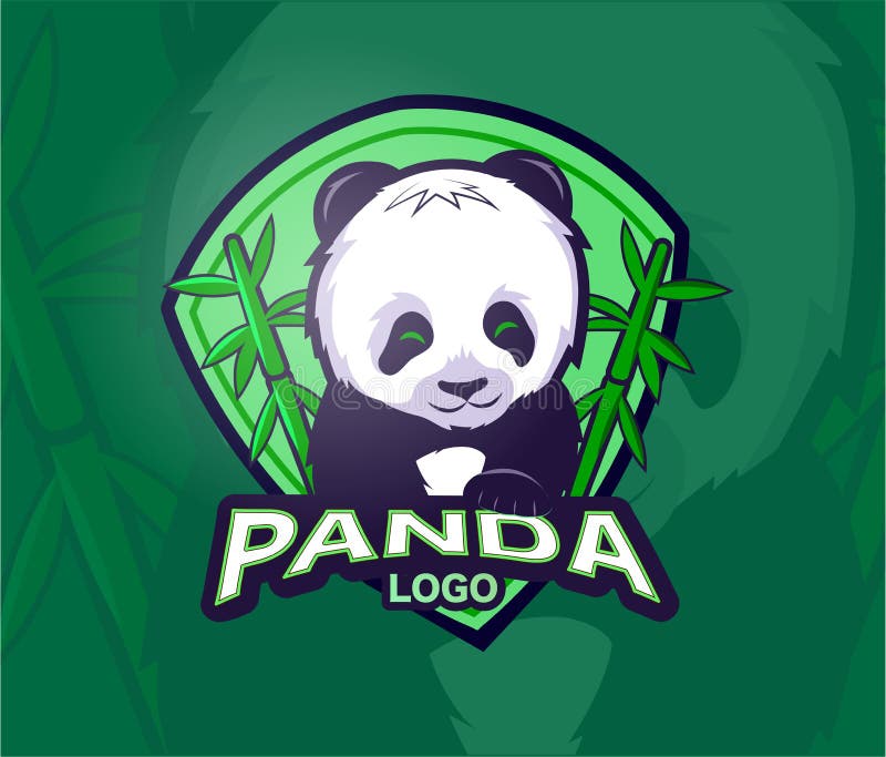 The Cute Panda Mascot Logo of with Text for Kids Stock Vector
