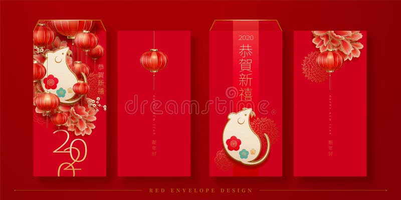 Cute Mouse Red Packet Design Stock Illustration - Illustration of ...
