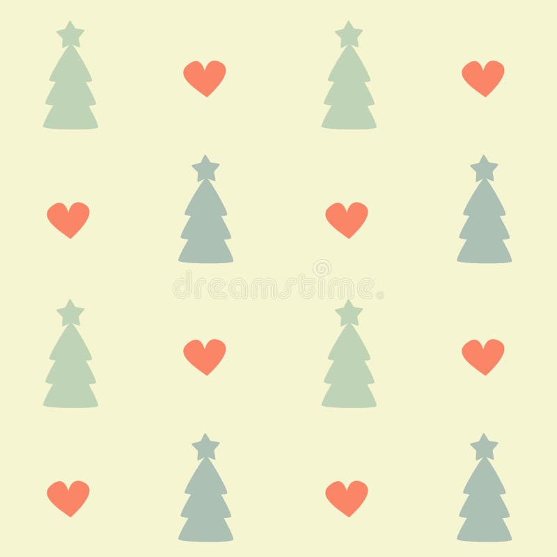 Cute Pastel Christmas Trees Seamless Vector Pattern Background ...