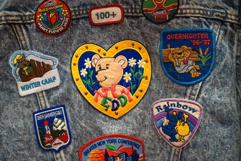 US and UK Buttons on a Denim Jacket Stock Image - Image of jacket, indoors:  16445709
