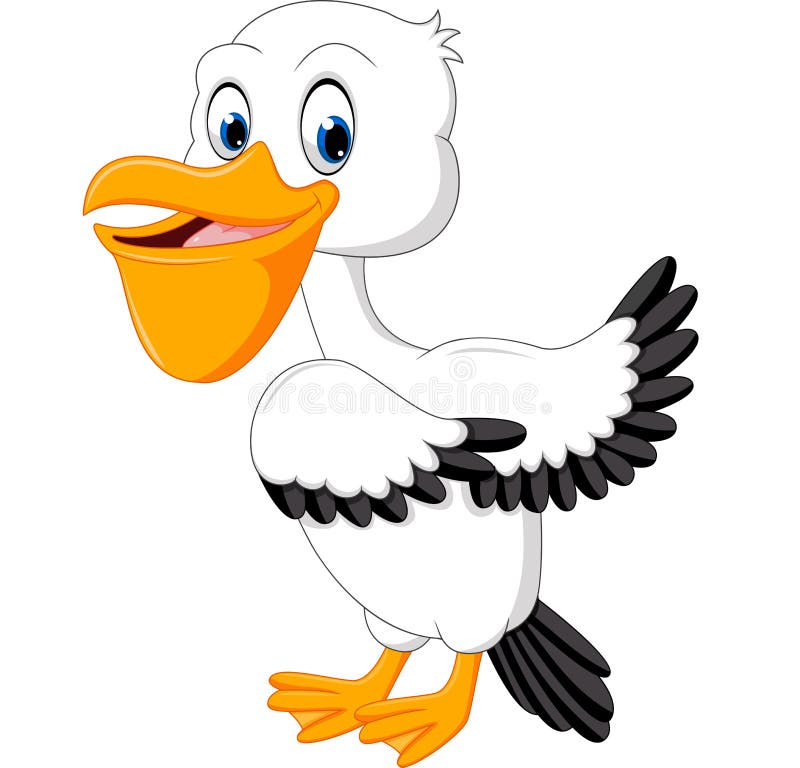 Cute pelican cartoon stock vector. Illustration of gesturing - 74926501