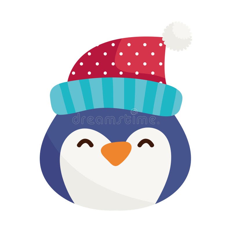Cute penguin with hat stock vector. Illustration of happiness 283995720