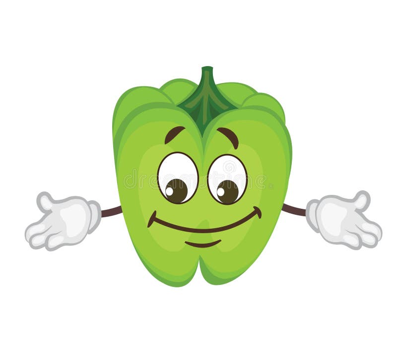 Cute Pepper Character. Cartoon Vector Illustration Stock Illustration