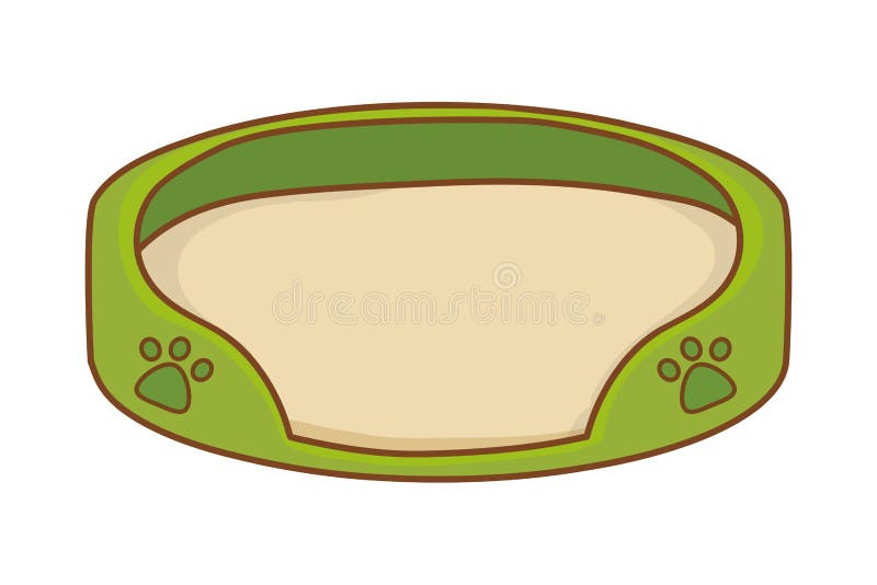 small dog in dog bed clipart