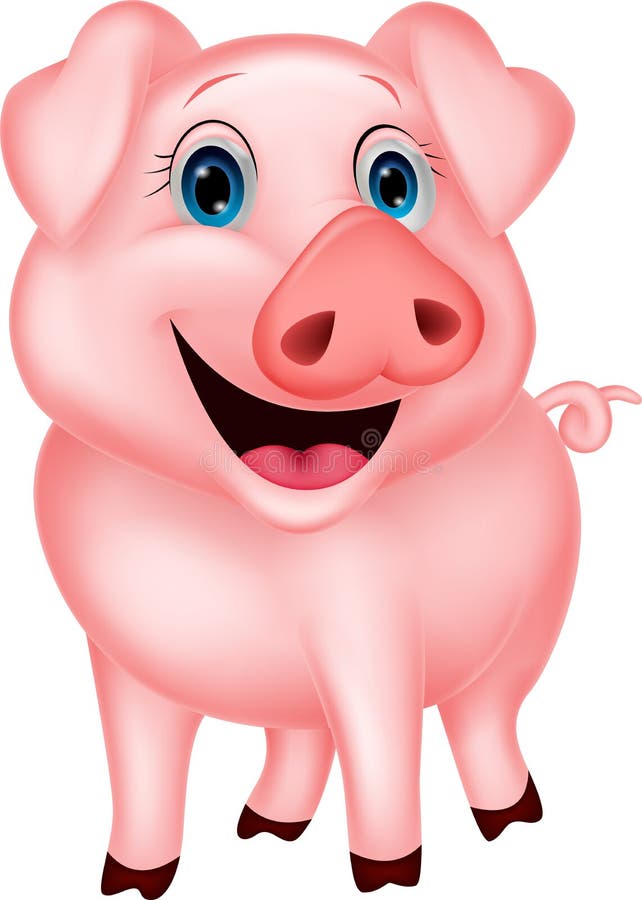 Happy pig cartoon stock vector. Illustration of animal - 47974680
