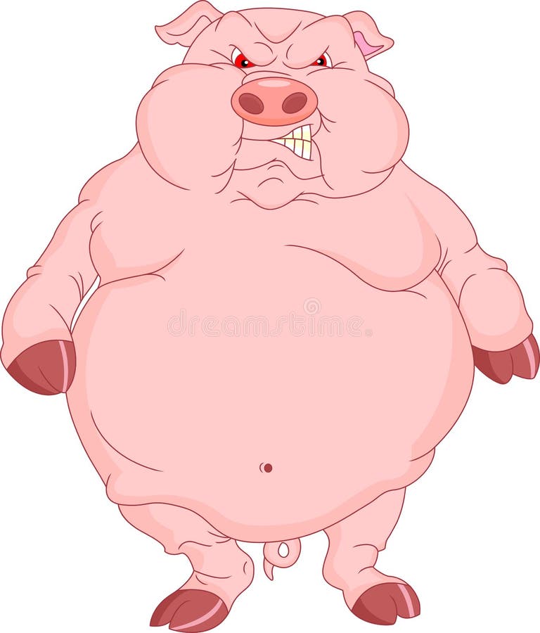 Illustration of cute pig cartoon royalty free illustration.
