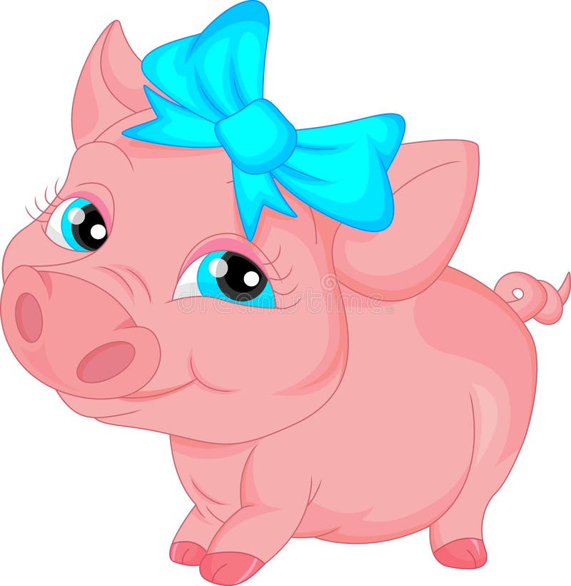 Cute pig cartoon stock vector. Illustration of bacon ...