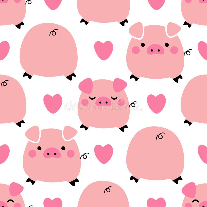 Cute Pigs Seamless Pattern Background Stock Vector - Illustration of heart, happy: 128334939 Cute Pigs Seamless Pattern Background Stock Vector - Illustration of heart, happy: 128334939