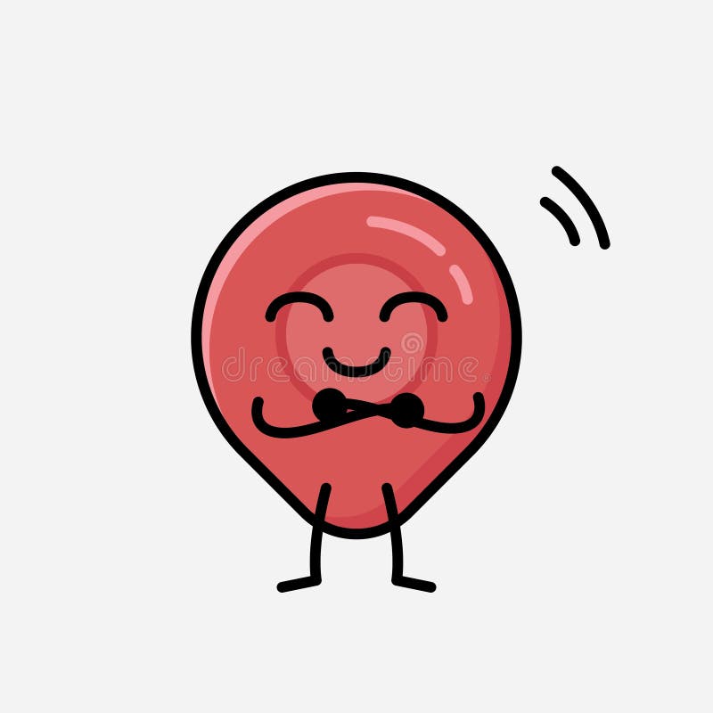 Cute Pin Point Icon Mascot Vector Character in Flat Design Style Stock