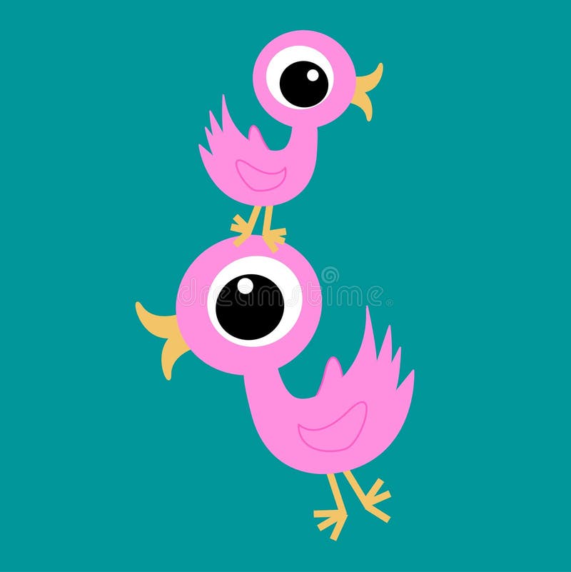 Cute pink birds royalty free illustration