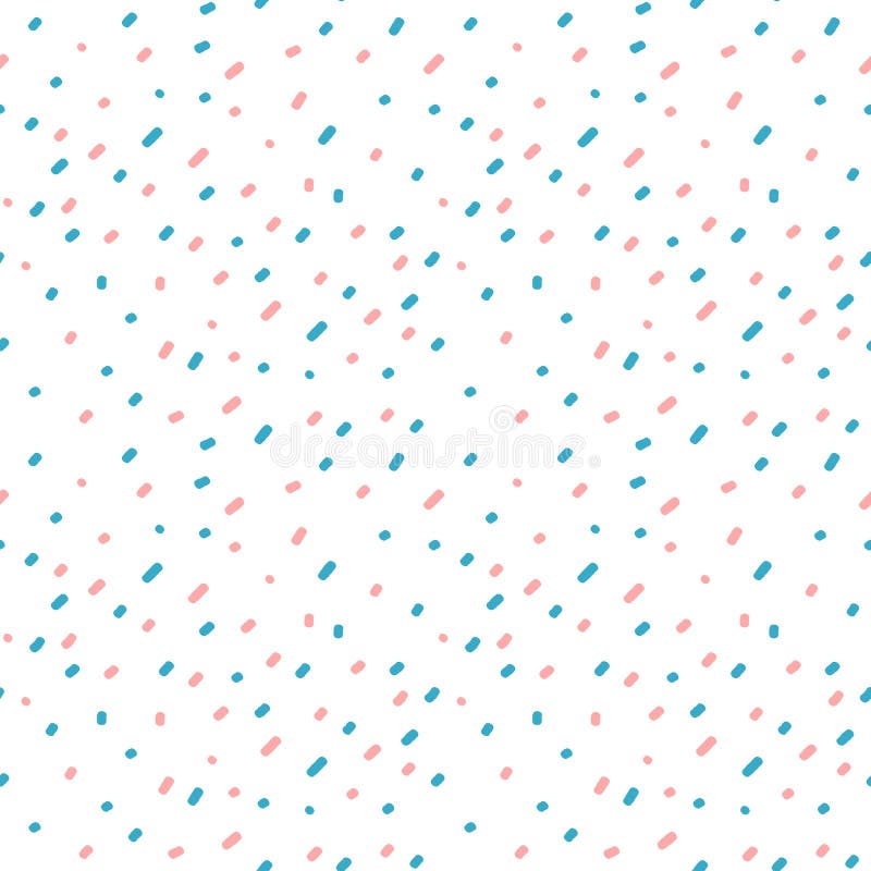 Cute Pink Blue Confetti on White Background Seamless Pattern
