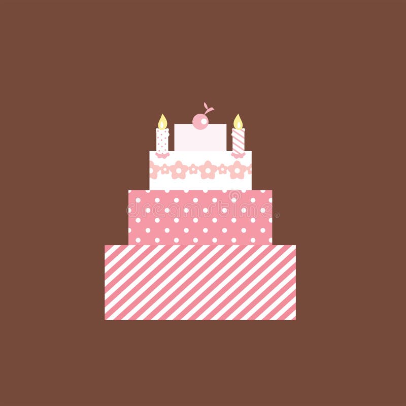Cute Pink Cake stock illustration