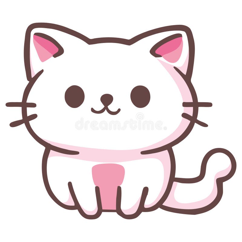 Cute pink cat mascot stock vector. Illustration of cartoon - 272326577
