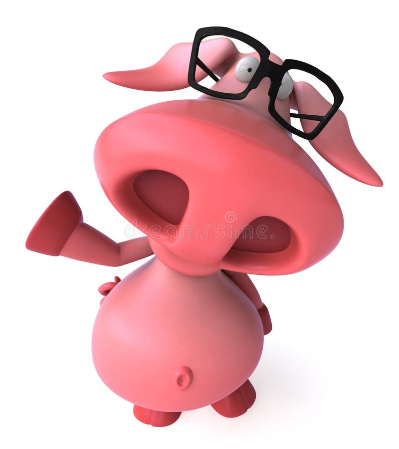 Pig and glasses stock illustration. Illustration of animal - 29929392
