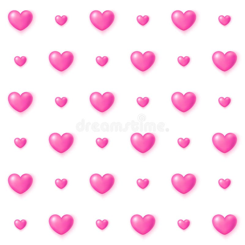 Cute pink hearts seamless pattern, Valentine`s Day, texture for wallpapers, fabric, wrap, web page backgrounds, vector