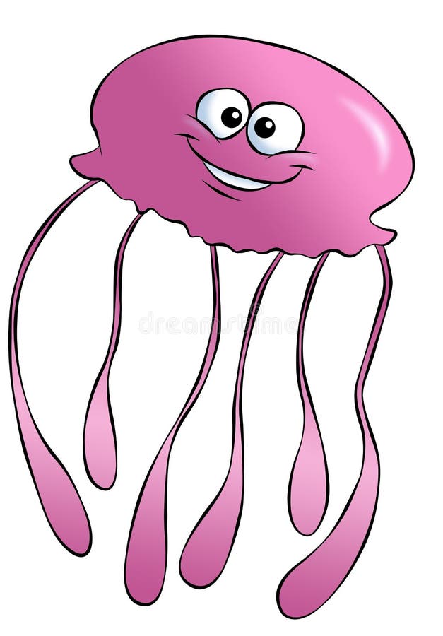 Cute Pink Jellyfish royalty free illustration